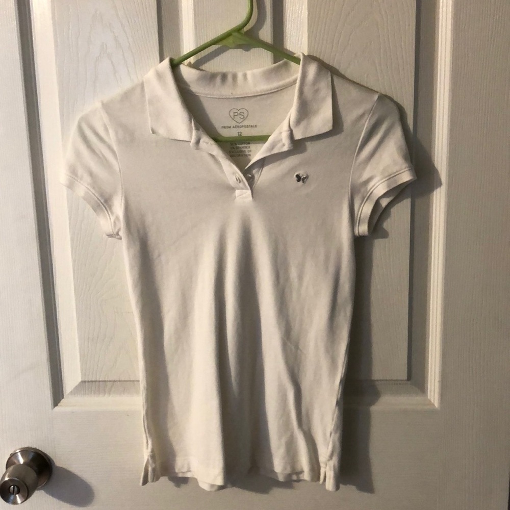 White cotton Aéropostale polo